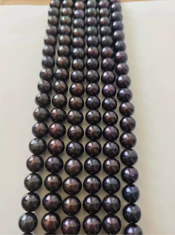 Tahiti-Naturperlenkette 14 Karat, 10-11 mm, 18 Zoll, Unisex - Bild 2