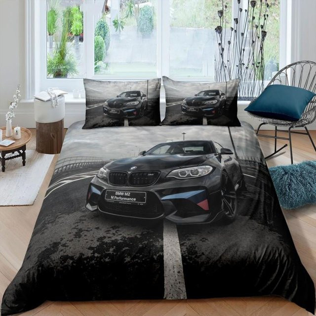 Binchi Outdoor Product Sportwagen Bettwäsche-Set aus Mikrofaser mit 3D-Print in Schwarz, B/H: 180 x 210 cm - Bild 1