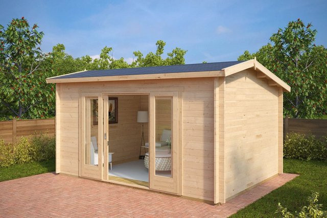 Gartenhaus Eva aus Holz mit Satteldach, Außenmaß B: 4 m, T: 3 m - Bild 1