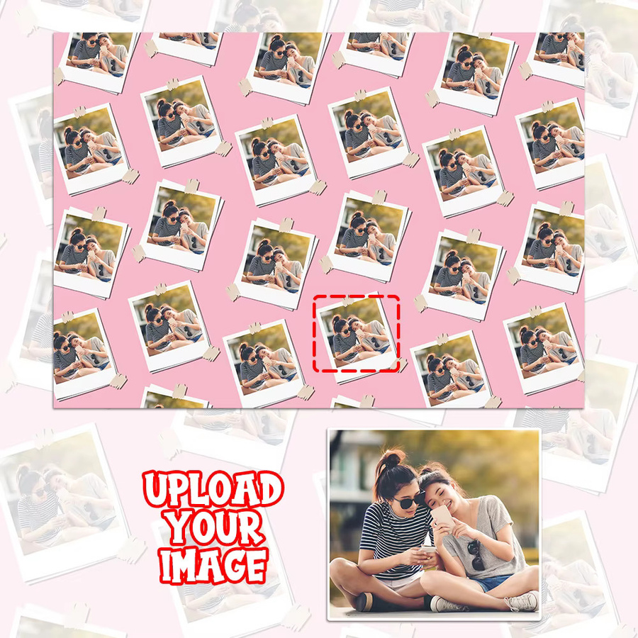 Joy-enlife Personalisierbares Geschenkpapier mit eigenem Foto in Bunt für Geburtstag, Hochzeit und Jubiläum, B/H: 29,7 x 39,0 cm - Bild 3