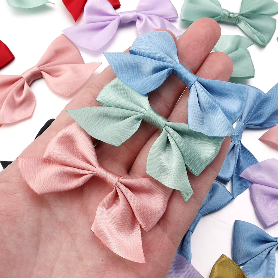 20 Stück bunte Polyester Satin Schleifen für DIY Dekoration, Größe: 4 x 7 cm - Bild 6
