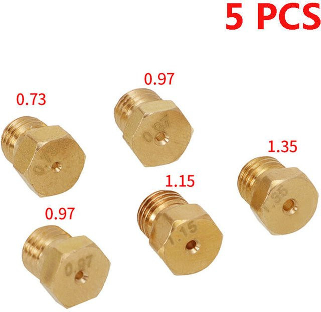 5-teiliges Brenner-Gasdüsen-Set für Erdgas-Kochfelder zur LPG-Umrüstung in Gold - Bild 1