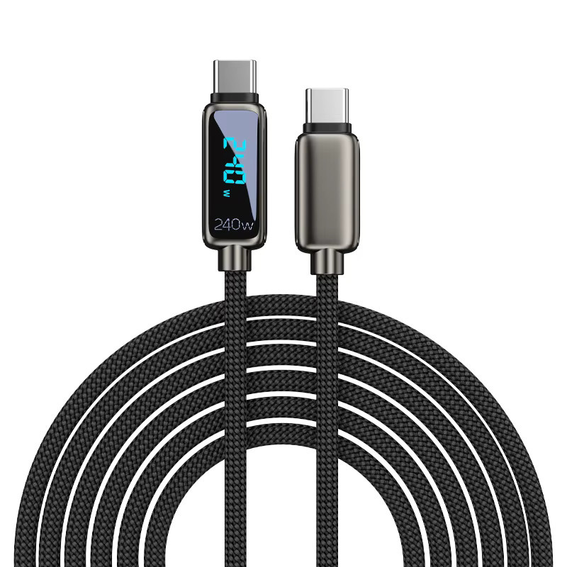 Vyvylabs 6er-Pack USB-C zu USB-C Schnellladekabel mit Digitalanzeige, 240W, Schwarz - Bild 8