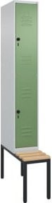 C+P Doppelstock-Spind Classic PLUS Sitzbank mit 1 Abteil und Buche-Hartholz Sitzfläche, B/T/H: 212,0 x 30,0 x 81,5 cm - Bild 1