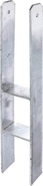 GAH Alberts H-Pfostenträger aus Stahl, Feuerverzinkt, Farbe: Silber, B/T/H: 12,1 x 40 x 80 cm - Bild 1