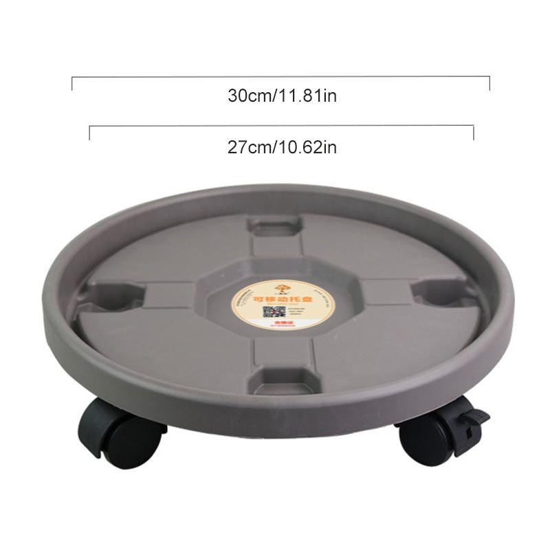 Yiran Furniture Universal-Blumentopfräder aus Kunststoff, rundes Tablett als beweglicher Rollständer für Topfpflanzen, Durchmesser: 30,0 cm - Bild 2