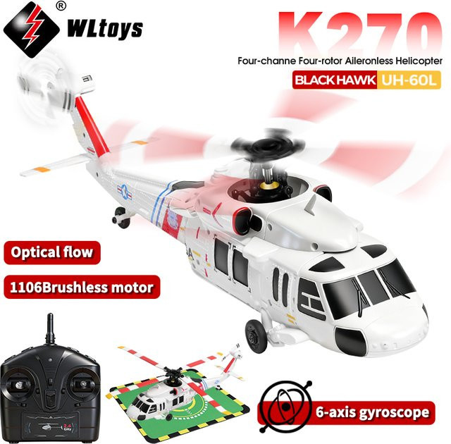 WLtoys K270 RC Hubschrauber mit 6-Achsen Gyroskop, optischem Fluss und bürstenlosem Motor in Weiß - Bild 1