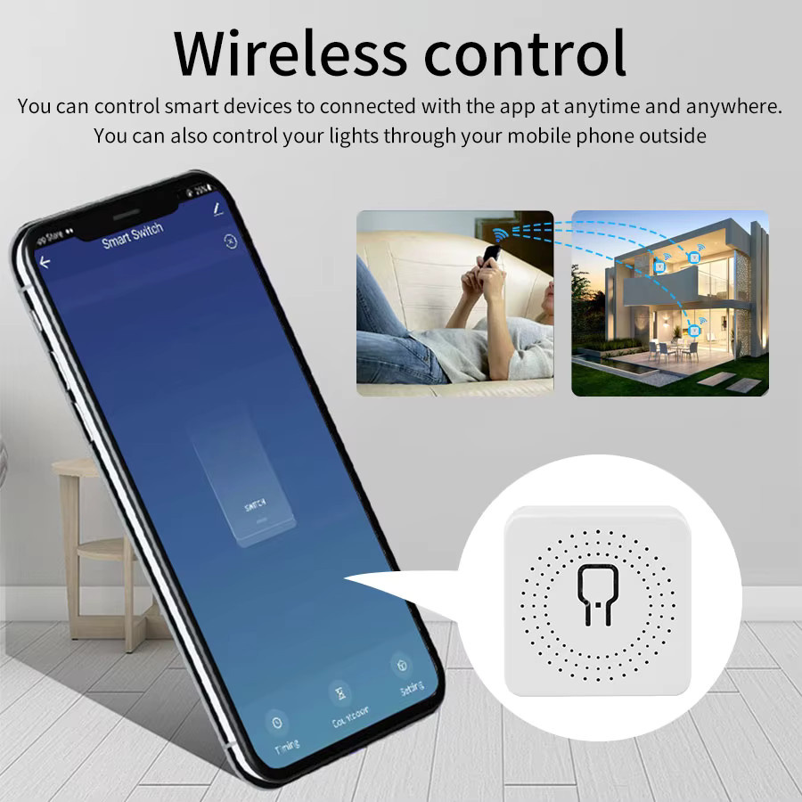 GGBEE Mini WiFi Smart Switch Automatisierungsmodul mit Cozylife App Fernbedienung und Timer für Alexa und Google Home, Weiß - Bild 3