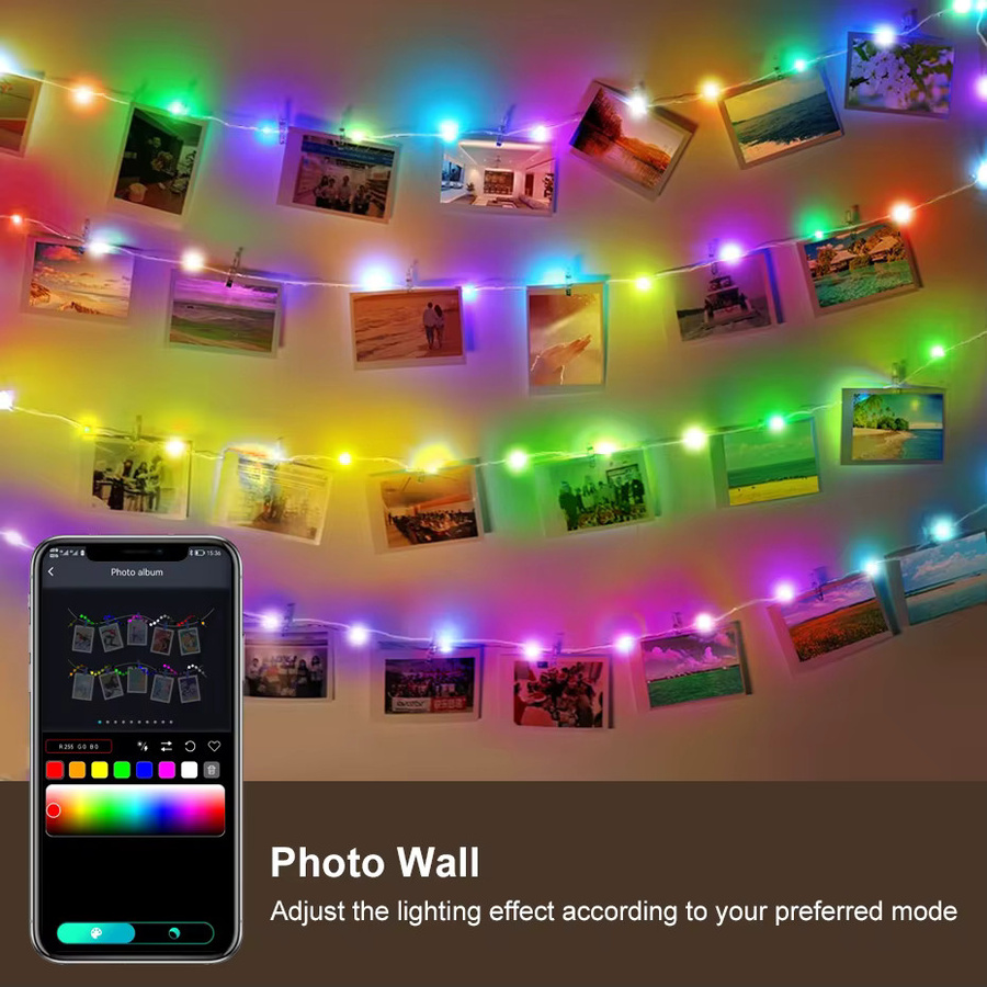 Asign Smart LED Weihnachtsbeleuchtung RGB Vorhang Lichterkette mit Bluetooth und USB, Multicolour - Bild 3