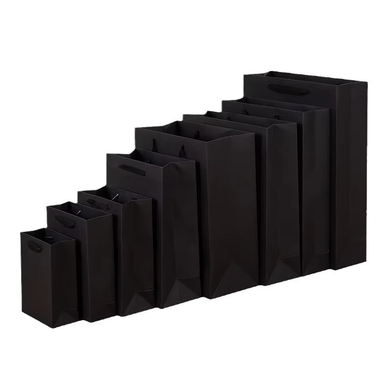 10 Stück schwarze vertikale Geschenktüten aus Papier für Partygeschenke und Hochzeiten - Bild 3