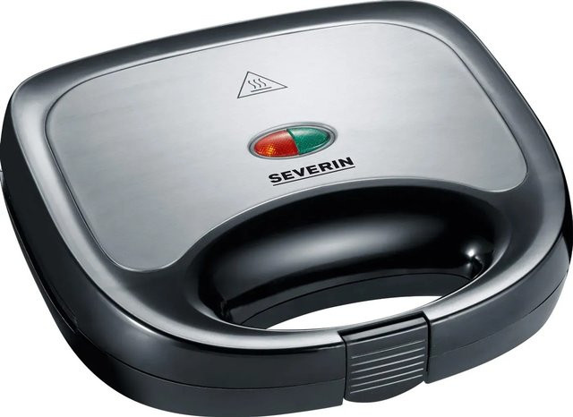 Severin Sandwich-Toaster SA 2969 in Schwarz und Edelstahl Gebürstet Silber - Bild 1