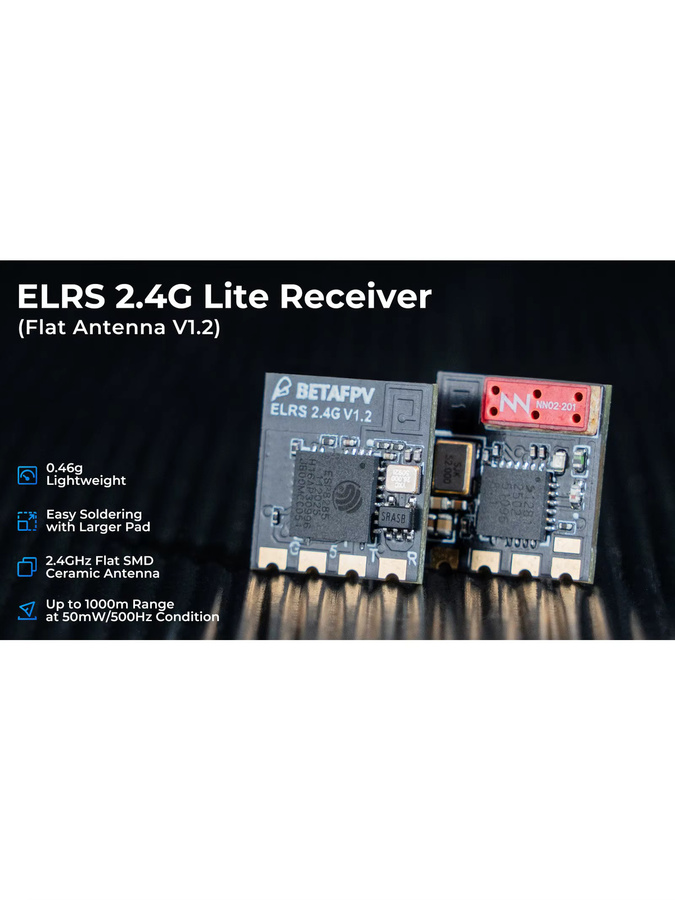 BETAFPV ELRS Lite Empfänger 2,4GHz mit Flachantenne V1.2 in Schwarz für FPV-Drohnen - Bild 4