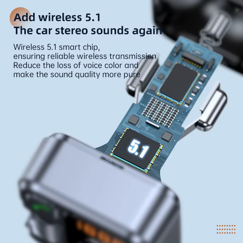 Korseed Auto FM-Transmitter mit Bluetooth-Empfänger, USB-Stick-Leser und PD30W Schnellladung sowie AUX-Audioeingang - Bild 2