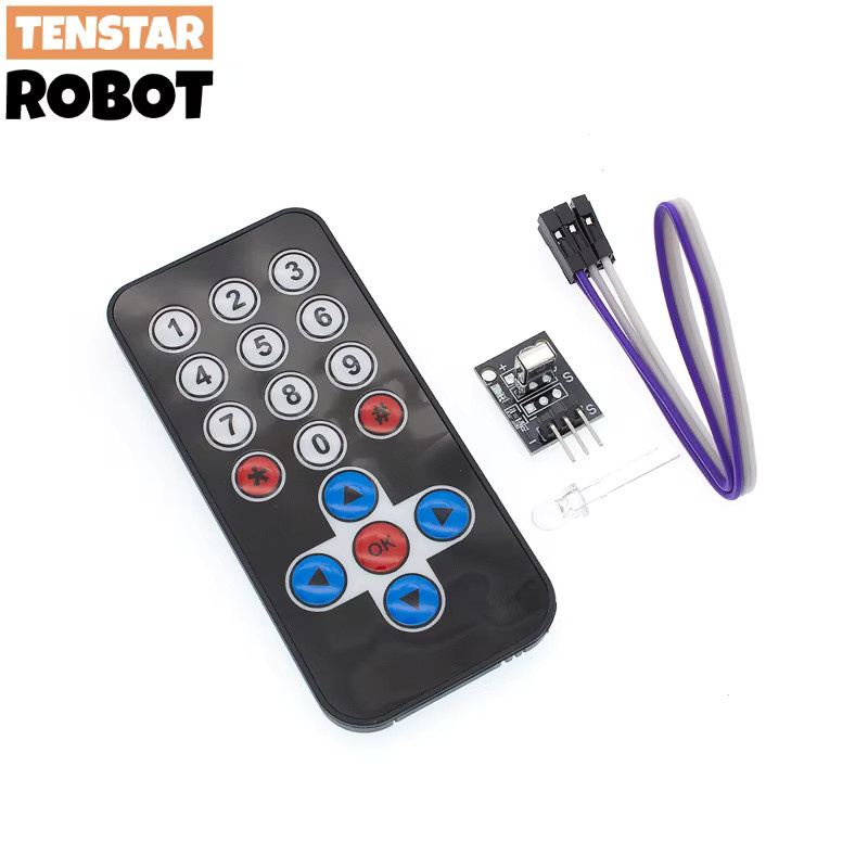 TENSTAR ROBOT Infrarot IR Wireless Fernbedienung Modul DIY Kit HX1838 für Raspberry Pi in Schwarz - Bild 2