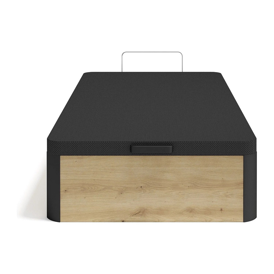 Bettgestell Namosi mit Bettkasten von Vente-unique in Schwarz und Naturfarben Hell, Breite: 90 cm, Länge: 190 cm - Bild 2