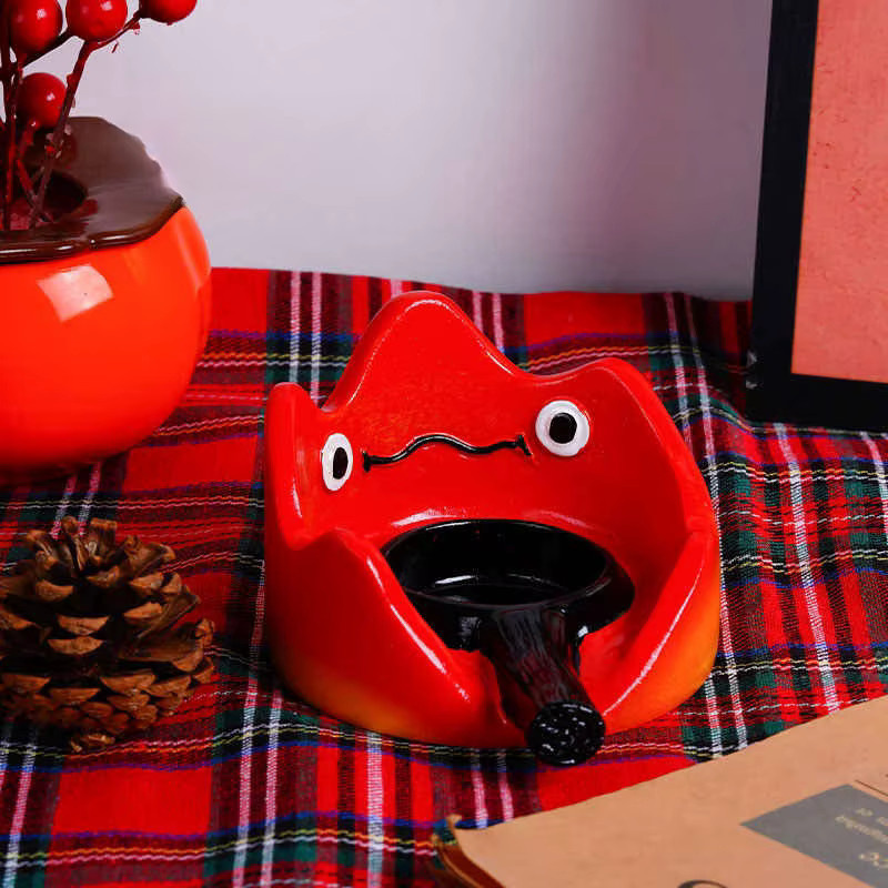 Casifa Kerzenhalter Kawaii Cartoon Figur aus Keramik, Rot, Dekoration für Wohnzimmer und Schreibtisch - Bild 2