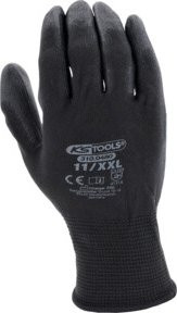 KS Tools Mikro-Feinstrickhandschuhe in Schwarz mit PU-Beschichtung, Größe XXL - Bild 1