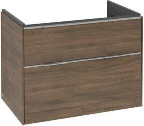 Villeroy & Boch Waschtischunterschrank Subway 3.0 Wandmontiert mit LED-Beleuchtung und Innenschubladen, Weiß/Braun, B: 77,2 cm, T: 57,6 cm, H: 47,8 cm - Bild 1