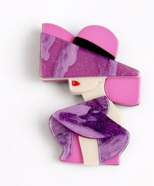 yulijia Brosche Acryl, Damen, pink - Bild 1