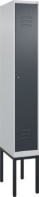 C+P Spind Classic PLUS Garderobenschrank mit 1 Abteil, Stahlkonstruktion, Zylinderschloss und 3 Garderobenhaken, H x B x T: 212 x 30 x 50 cm - Bild 1