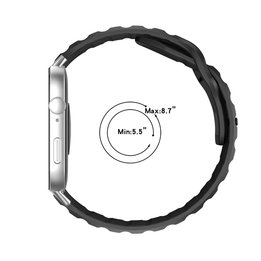 CAOWTAN Uhrenarmband Silikon, Schwarz, Unisex - Bild 4