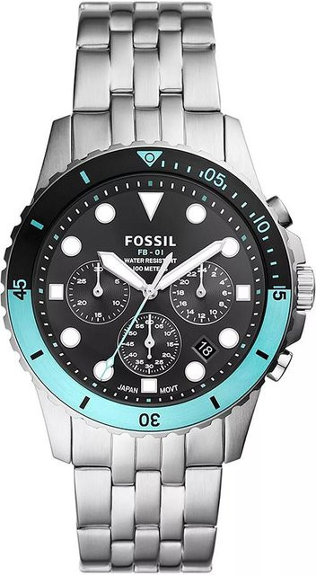 Fossil Armbanduhr Quarz, Edelstahl, Schwarz, Herren - Bild 1