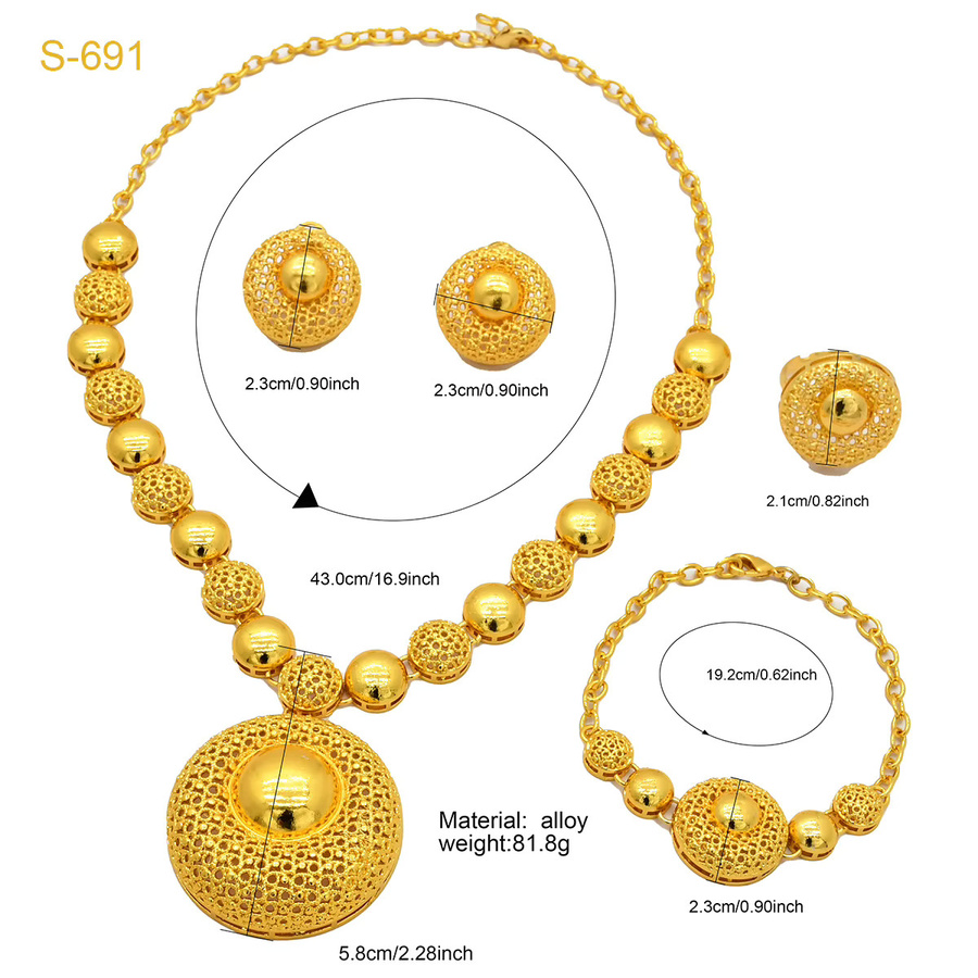 Schmuckset Halskette und Ohrringe, Gold, Damen - Bild 4