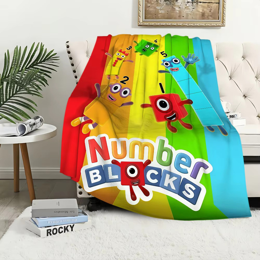 Gemütliche Cartoon-Decke mit grafischem Design in Multicolour für Sofa und Schlafzimmer - Bild 3