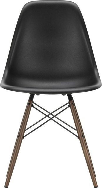 Vitra DSW Eames Plastic Side Chair in Schwarz aus Kunststoff und Holz mit mattem Finish - Bild 1
