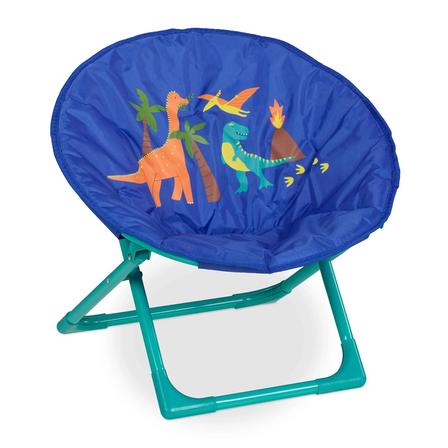 Relaxdays Moonchair für Kinder mit Dino-Design, faltbar aus Polyester, B/T/H: 47 x 50 x 48 cm - Bild 2