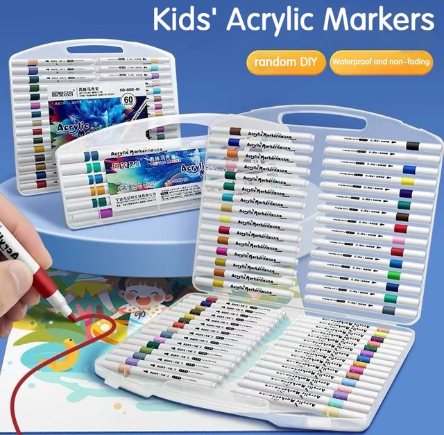 80 Farben Acryl-Markierungsstifte mit weichem Brush-Kopf, wasserfeste und undurchsichtige Kunst-Graffiti-Stifte in Multicolor - Bild 1