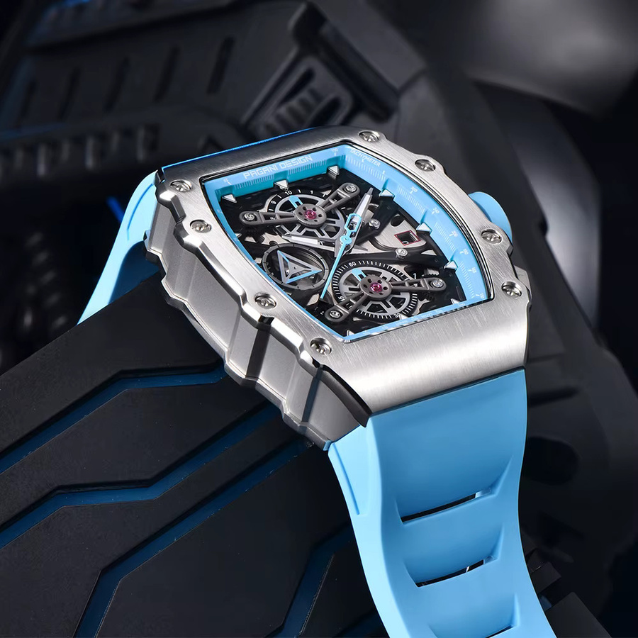 PAGANI DESIGN Armbanduhr, Quarz, Edelstahl, Tonneau, 40 mm, Herren, Schwarz - Bild 5