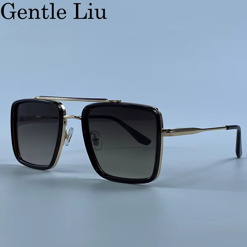 GENTLE LIU Sonnenbrille, Quadratisch, Metall, Vollrand, Herren - Bild 2