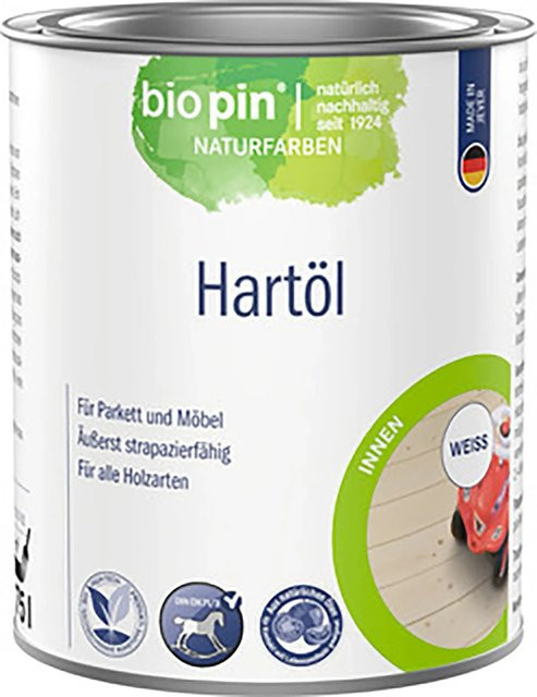 Biopin Hartöl Weiß seidenglänzend, wasserabweisend und lebensmittelecht, 0,75 l - Bild 1