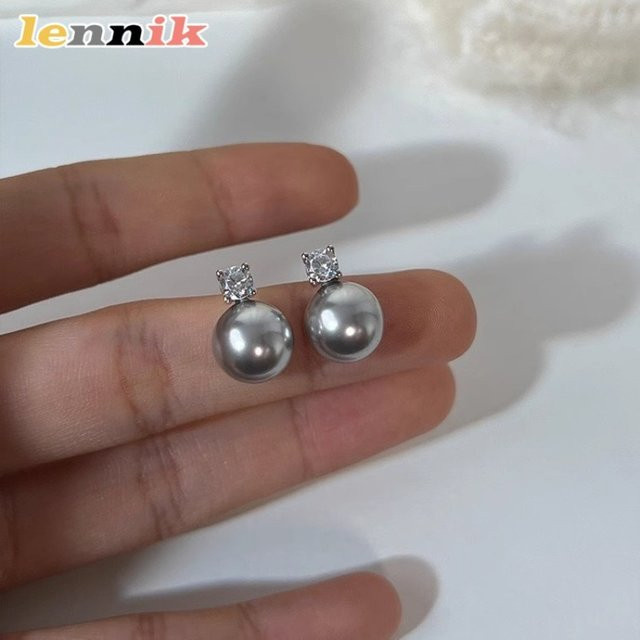 LENNIK Ohrstecker 925 Silber, Perle, Zirkonia - Bild 1