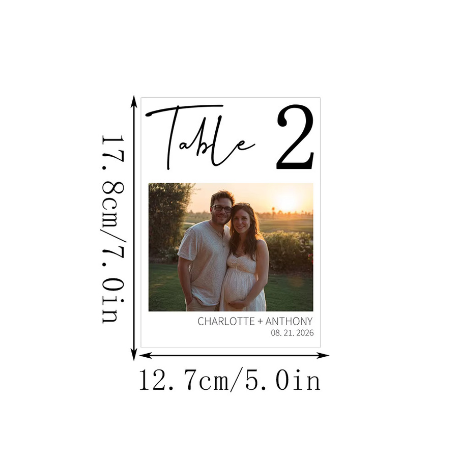 30 Stück personalisierte Foto-Hochzeitseinladungskarten von WEIGAO in Weiß aus Papier mit individuellem Bild, Namen und Datum - Bild 6