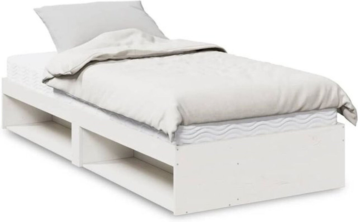Vidaxl Tagesbett mit Matratze aus Kiefer Massivholz in Weiß B: 100 cm, L: 200 cm - Bild 1