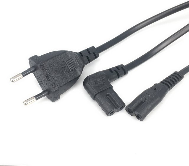 Bolantedz EU zu IEC 320C C7 AC-Netzkabel Schuko CEE7/16 bis C7 Figure 8 Stromkabel für Samsung Philips Sony LED-Fernseher in Schwarz - Bild 1
