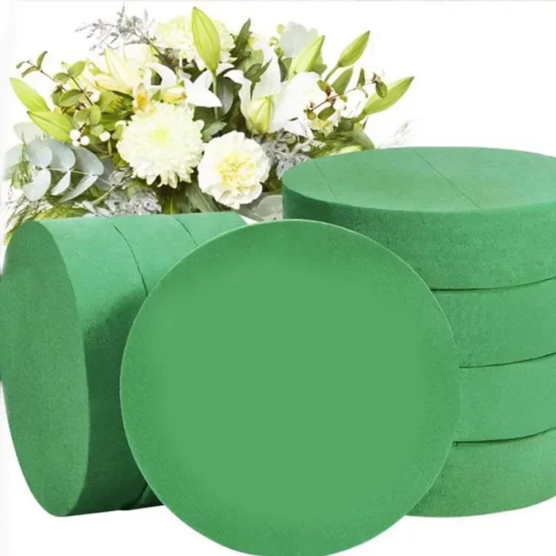 Runde Schaumstoffblöcke in Grün für DIY Blumenarrangements und Dekorationen für Hochzeit oder Party, Durchmesser: 16,51 cm - Bild 1