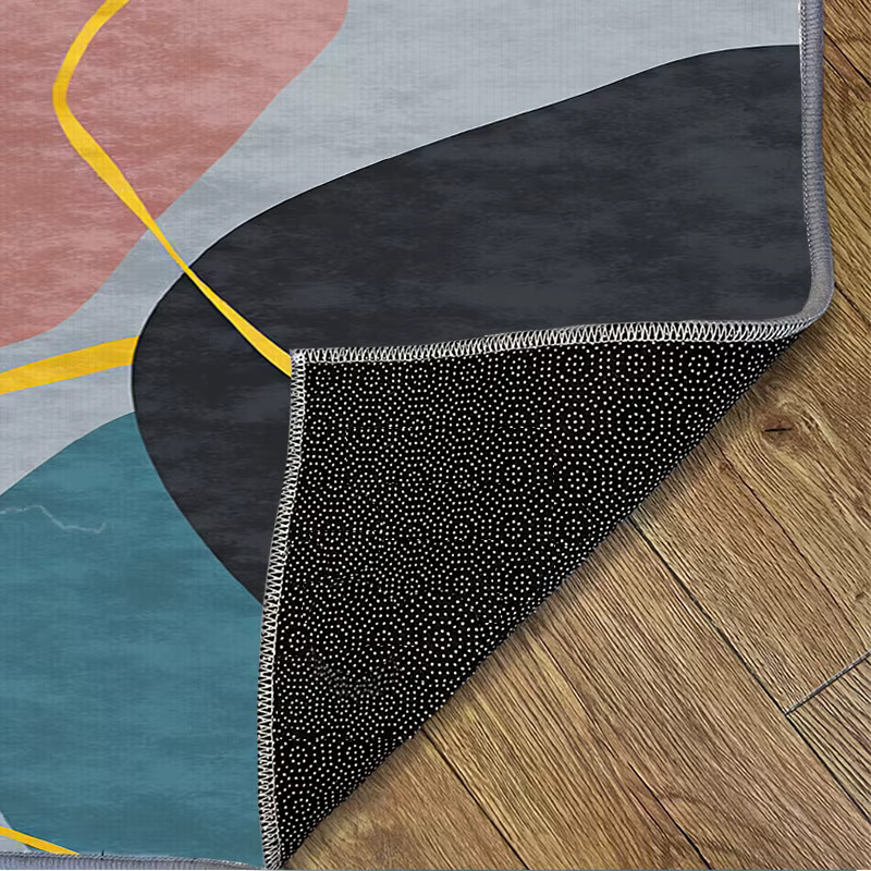 VIKAMA Geometrischer Kristall-Teppich in Multicolour, rutschfester moderner Teppich für Wohnzimmer und Schlafzimmer - Bild 5