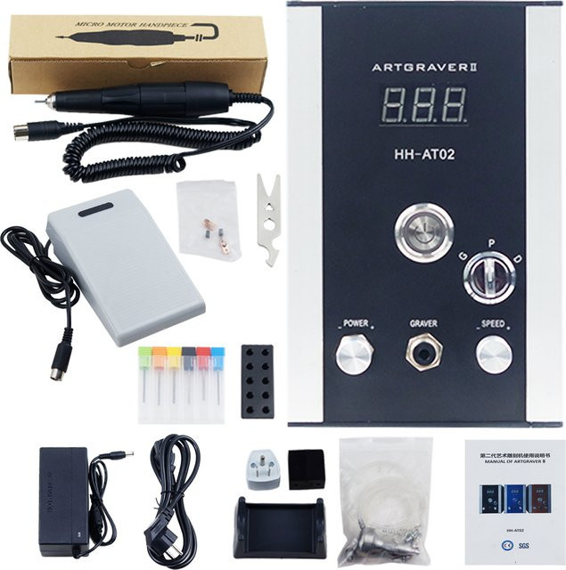 ARTGRAVER Pneumatische Gravierwerkzeuge Schmuck-Graviermaschine HH-AT01 HH-AT02 in Schwarz und Blau - Bild 1
