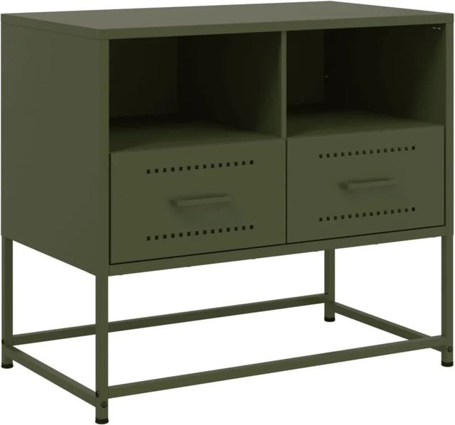 vidaXL TV-Schrank aus Stahl in Grün im Industrie-Stil, B/T/H: 68 x 39 x 60,5 cm - Bild 1