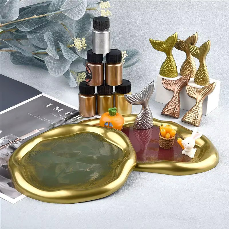 Schimmerndes Metallic-Gold-Silber-Farbpigment für UV-Harz und Epoxidharz, 20 ml Perlglanz-Farbstoff zur Schmuckherstellung - Bild 3