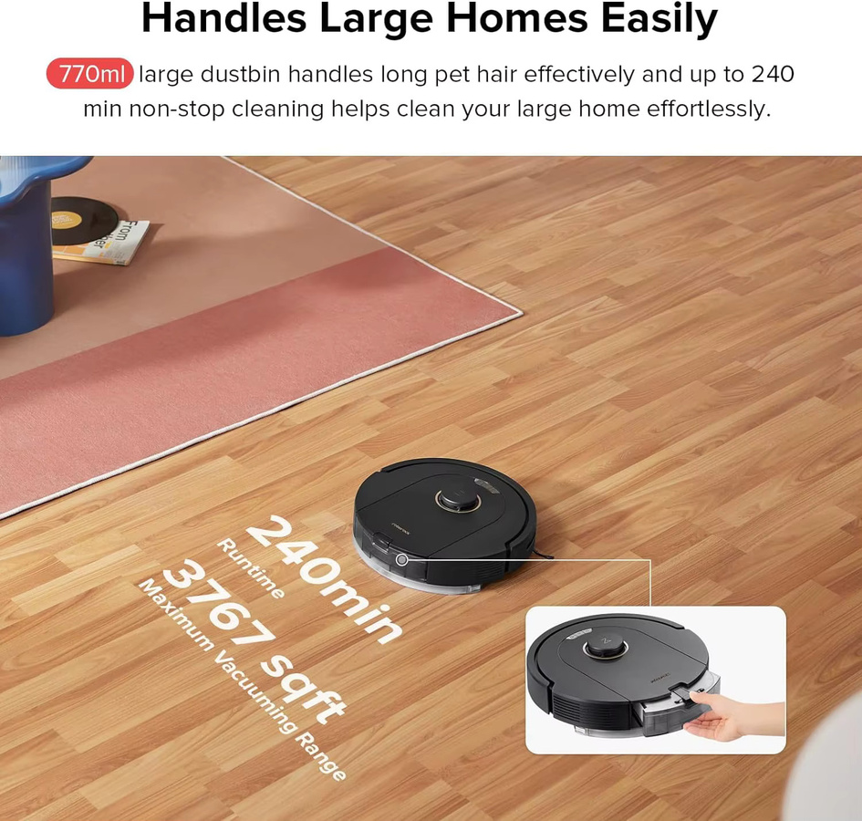Roborock Q5 Pro Saugroboter mit Wischfunktion, Generalüberholt, Schwarz, 5500 Pa Saugkraft, DuoRoller-Bürste und Self-Cleaning-Dock mit Laser-Navigation - Bild 2