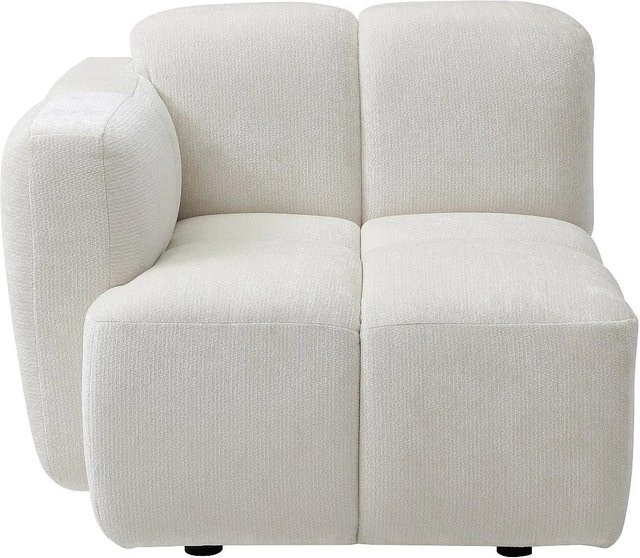 Sessel Carlivi von Vente-unique in Gebrochenem Weiß mit gerader Rückenlehne und gestepptem Design - Bild 1