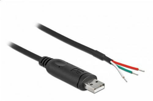 Delock USB 2.0 Kabel mit USB-A Stecker und offenen Kabelenden, Schwarz, 2,00 m - Bild 1