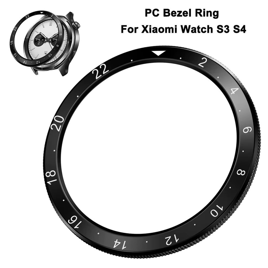 BUDI Schutzring für Xiaomi Watch S4 S3 Lünette Ring Abdeckung aus Kunststoff in Schwarz - Bild 1