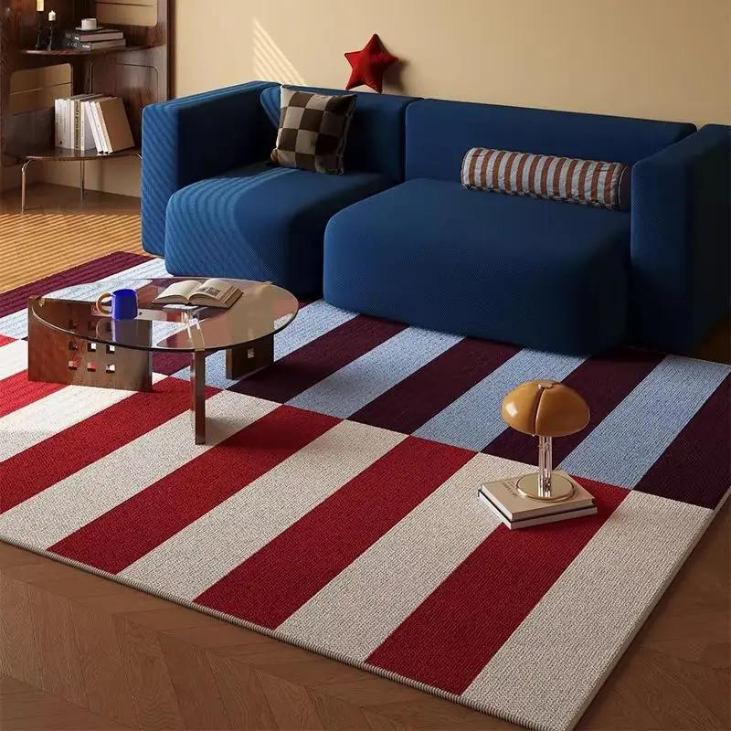 Karpetti Vintage Schlingenvelour Teppich mit Karomuster in Bunt, B/T: 140 x 200 cm - Bild 1