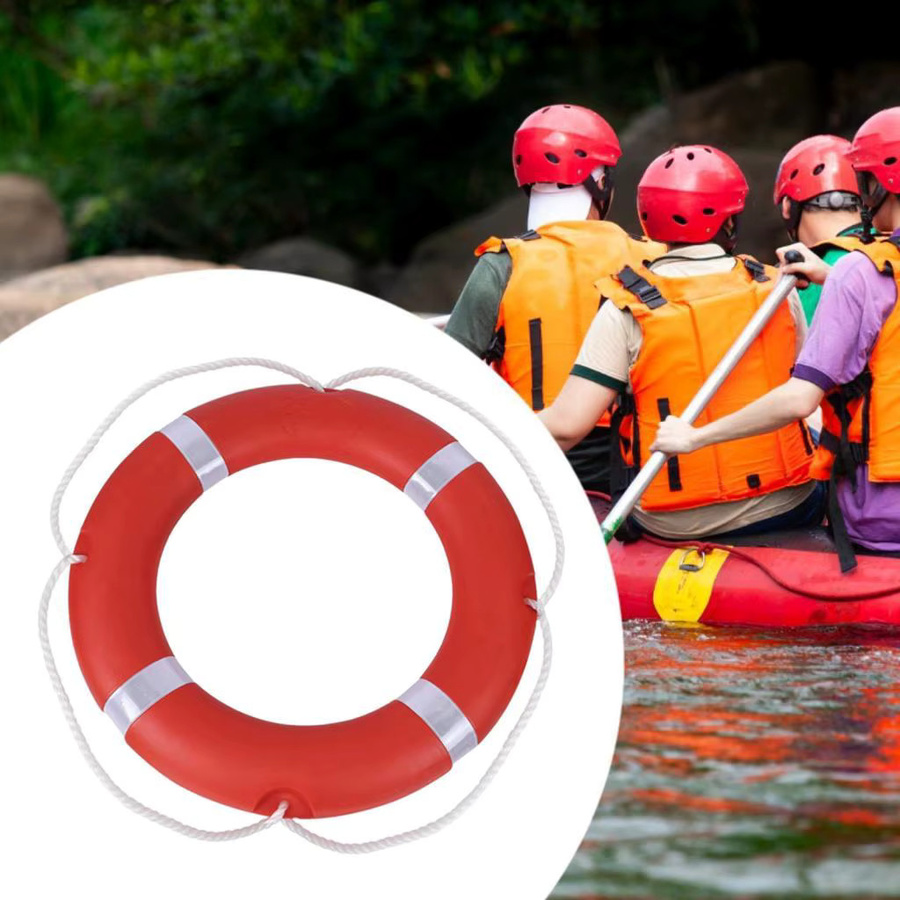 Professioneller Rettungsring in Rot für Boot und Pool zur Sicherheit im Freien - Bild 2
