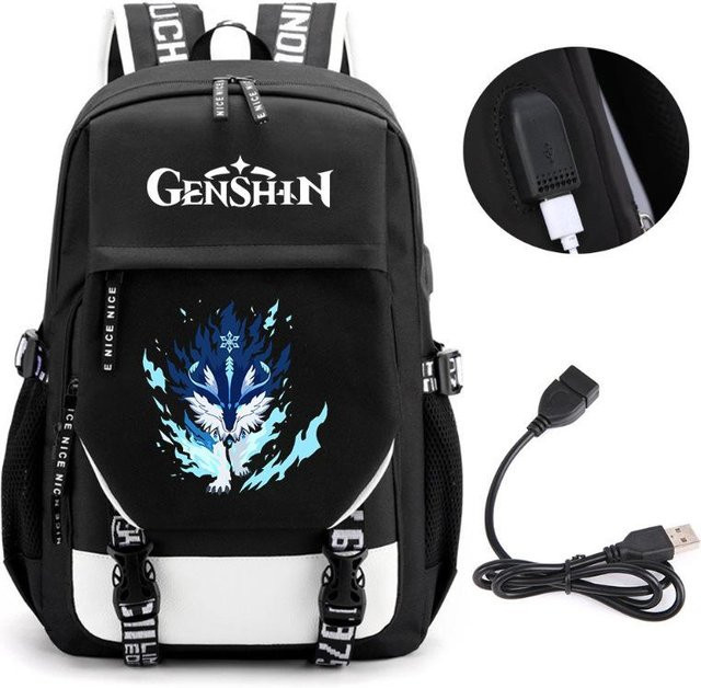 3-teiliges Schulrucksack-Set für Schüler in Schwarz aus Oxford-Stoff mit Federmäppchen und Schultergurt - Bild 1